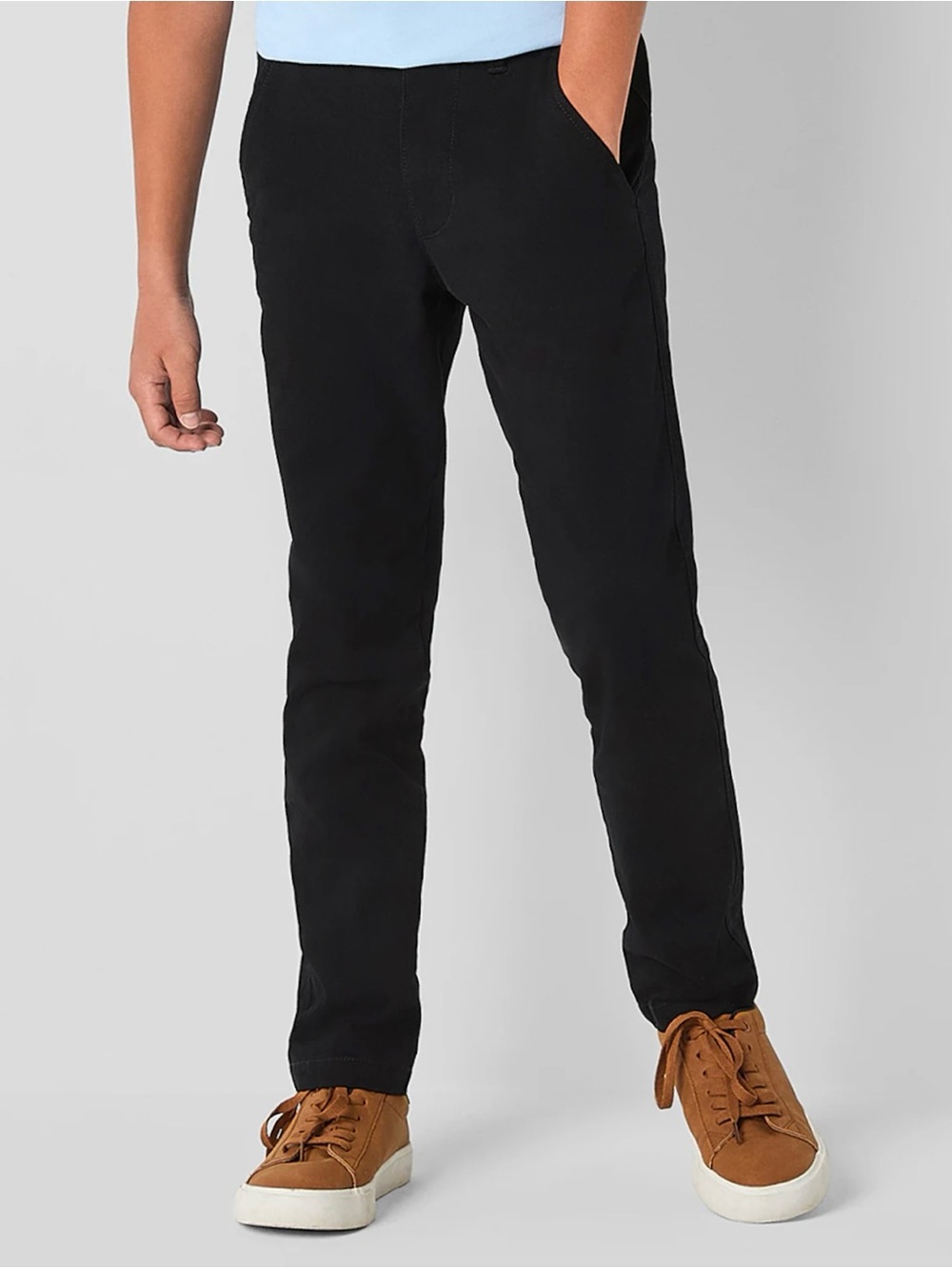 Thereabouts Flex Chino Pants Cotton Adjustable Waist Black Boys 16 Husky NWT